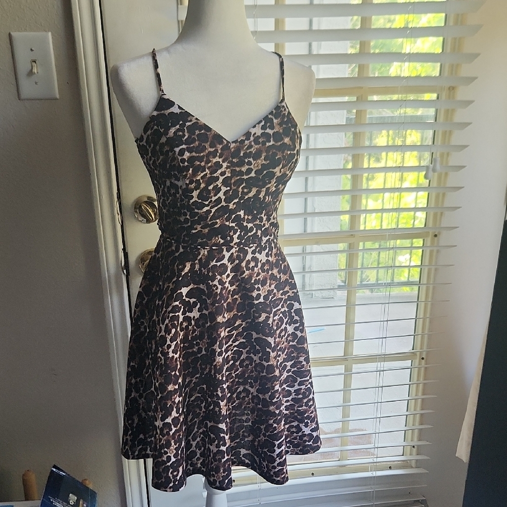Leopard Print Spaghetti Strap Dress